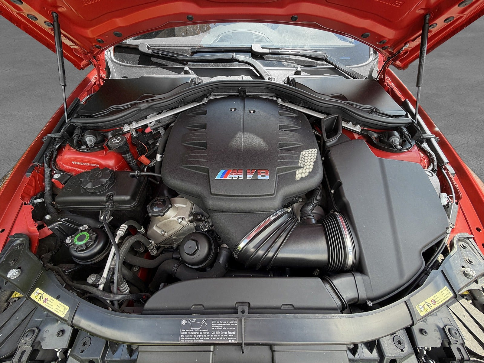 Rød BMW M3 fra 2008