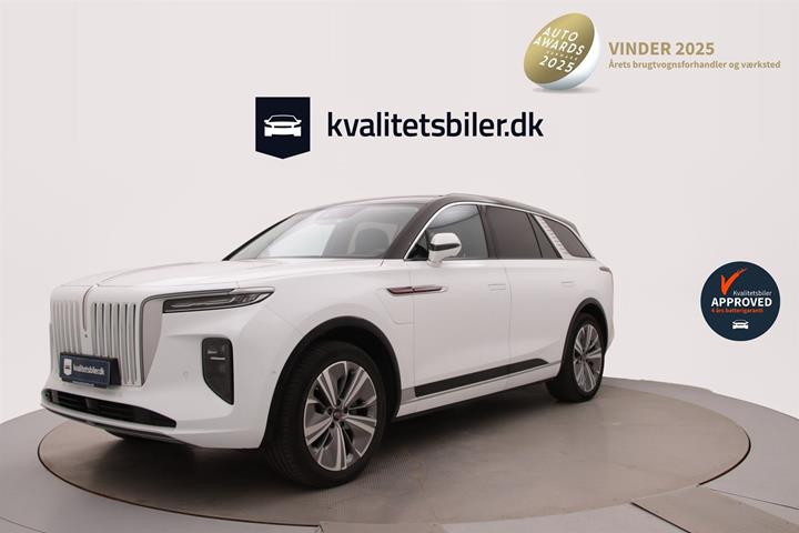 Hvid Hongqi E-HS9 fra 2023 set udefra