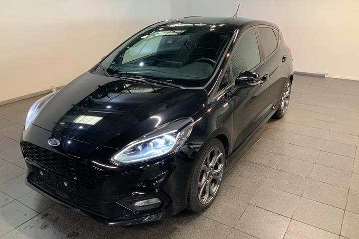Sort Ford Fiesta fra 2020 set udefra