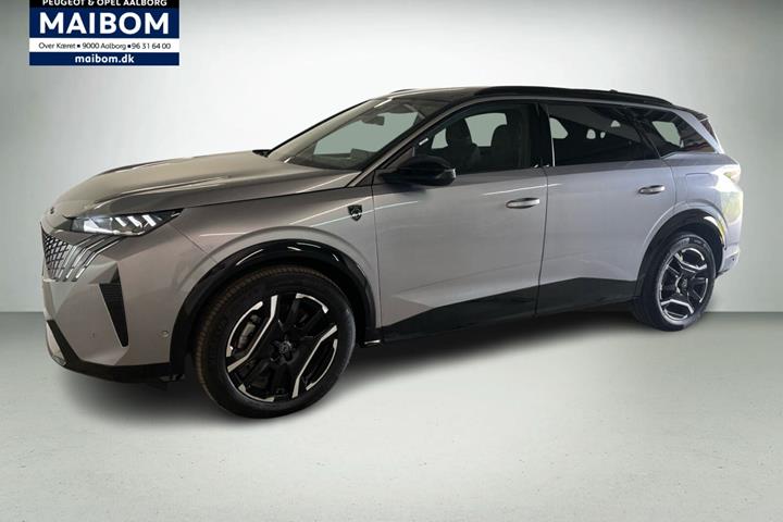 Grå Peugeot e-5008 fra 2025 set udefra