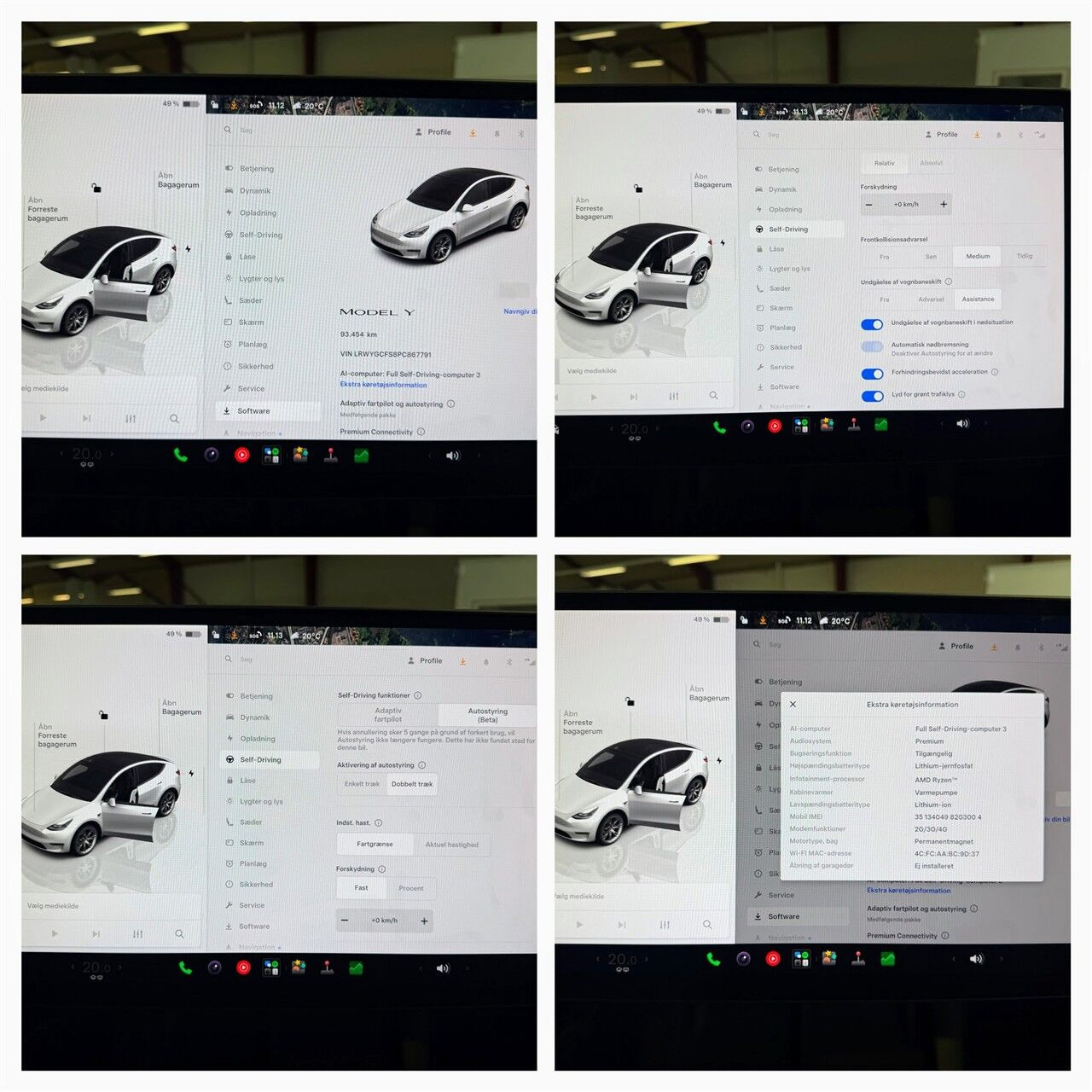 Hvid Tesla Model Y fra 2023