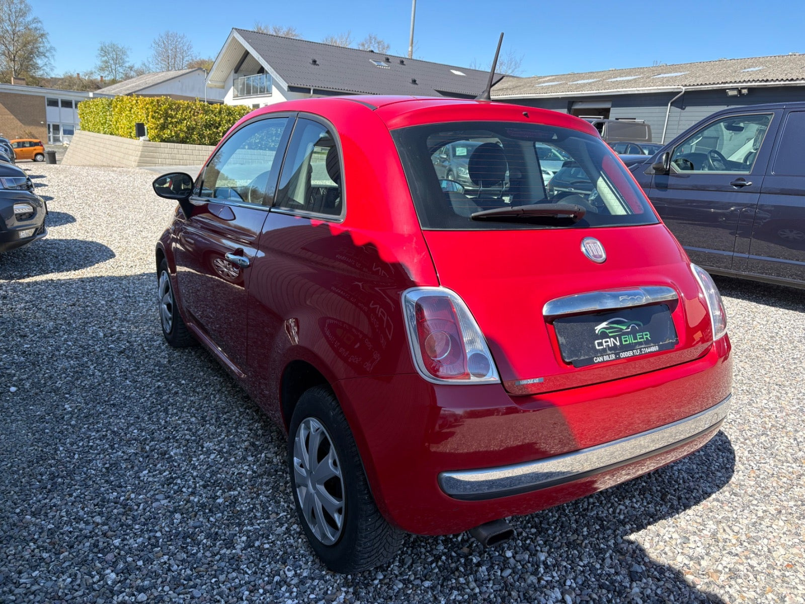Rød Fiat 500 fra 2015