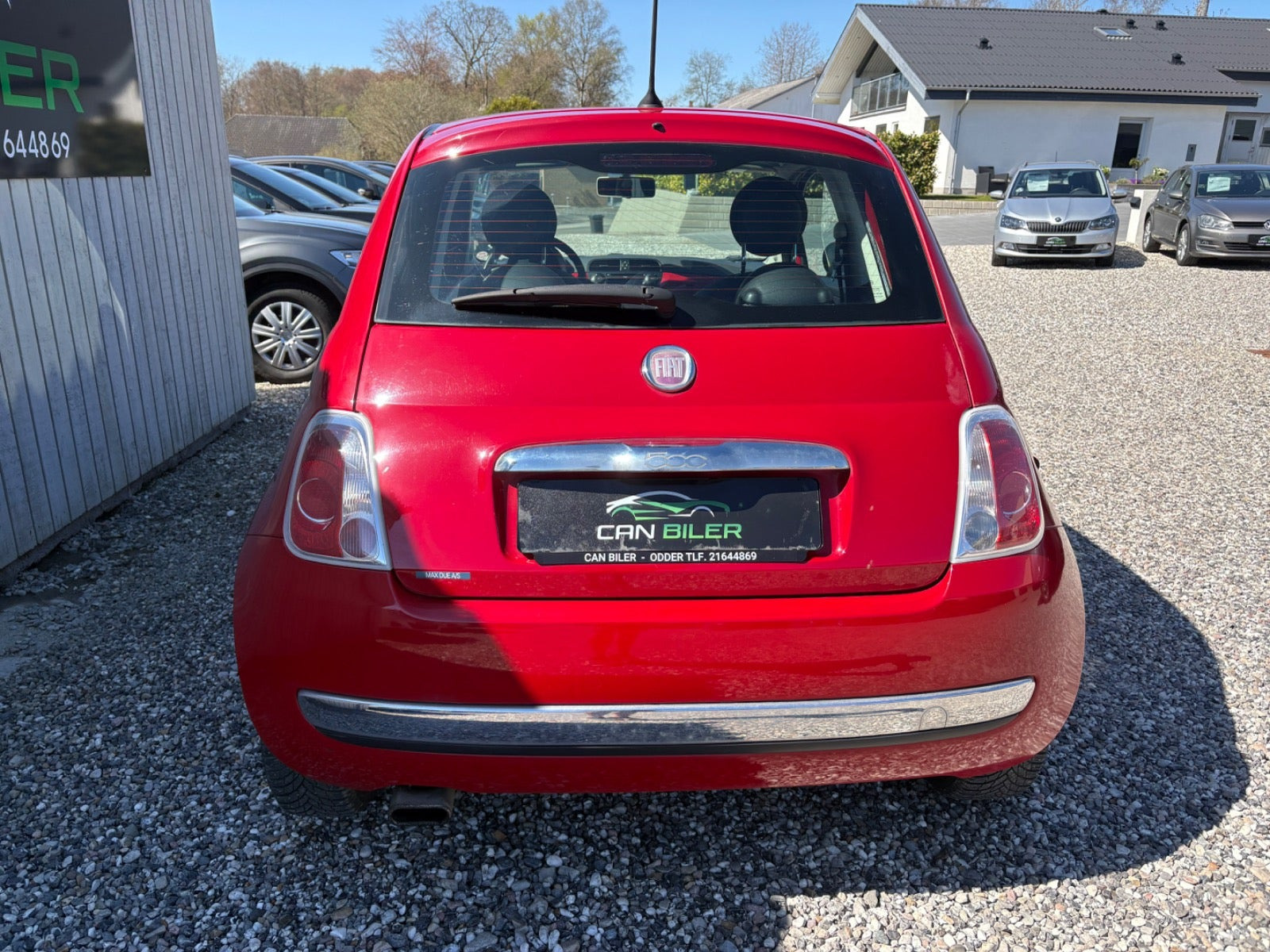 Rød Fiat 500 fra 2015