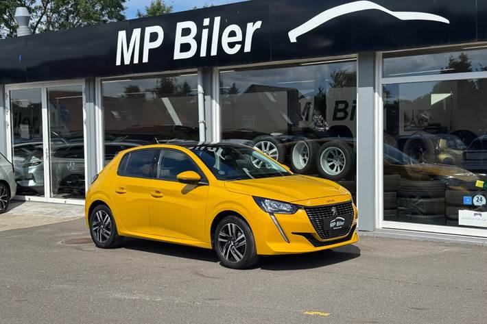 Gul Peugeot 208 fra 2020