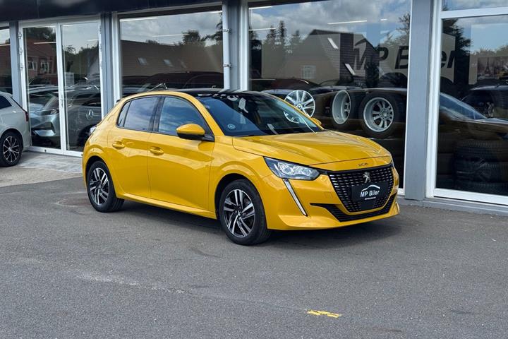 Gul Peugeot 208 fra 2020