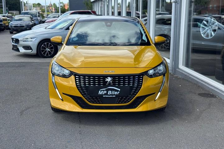 Gul Peugeot 208 fra 2020