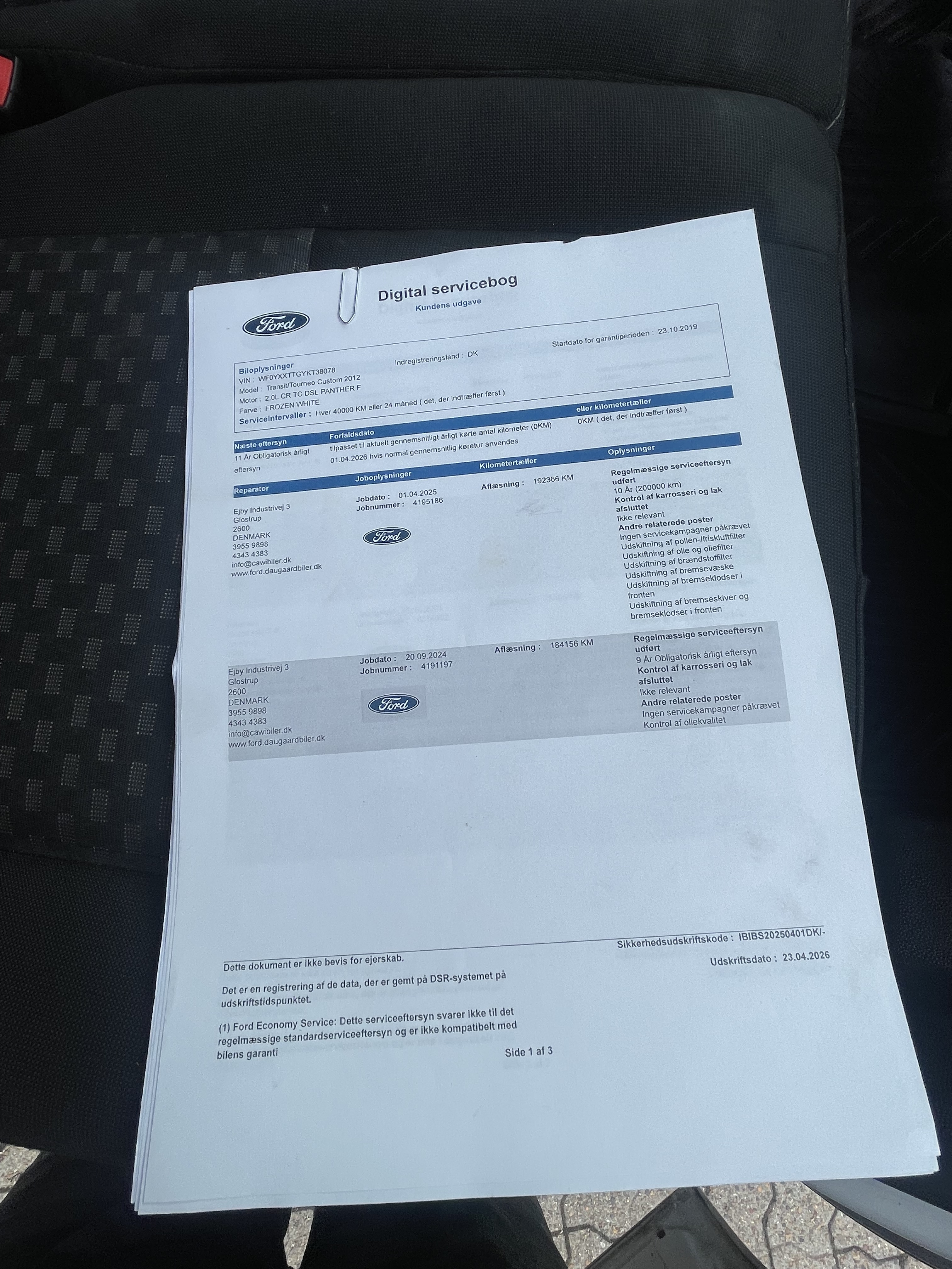 Hvid Ford Transit Custom Van fra 2019