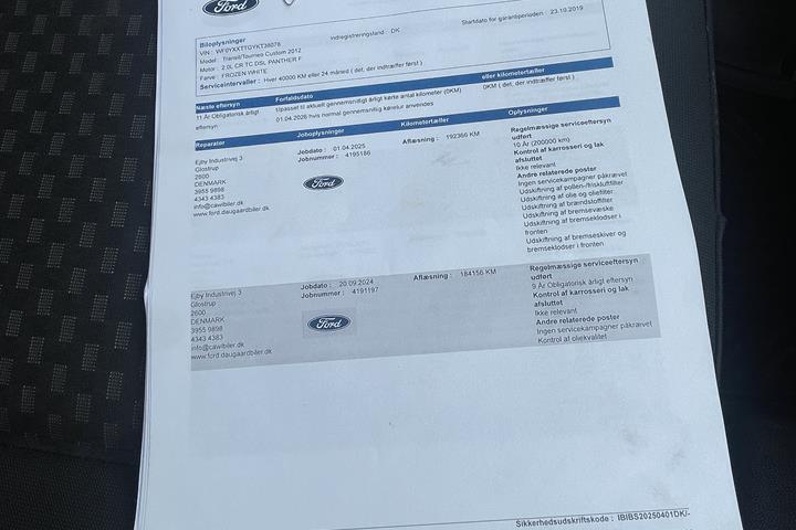 Hvid Ford Transit Custom Van fra 2019