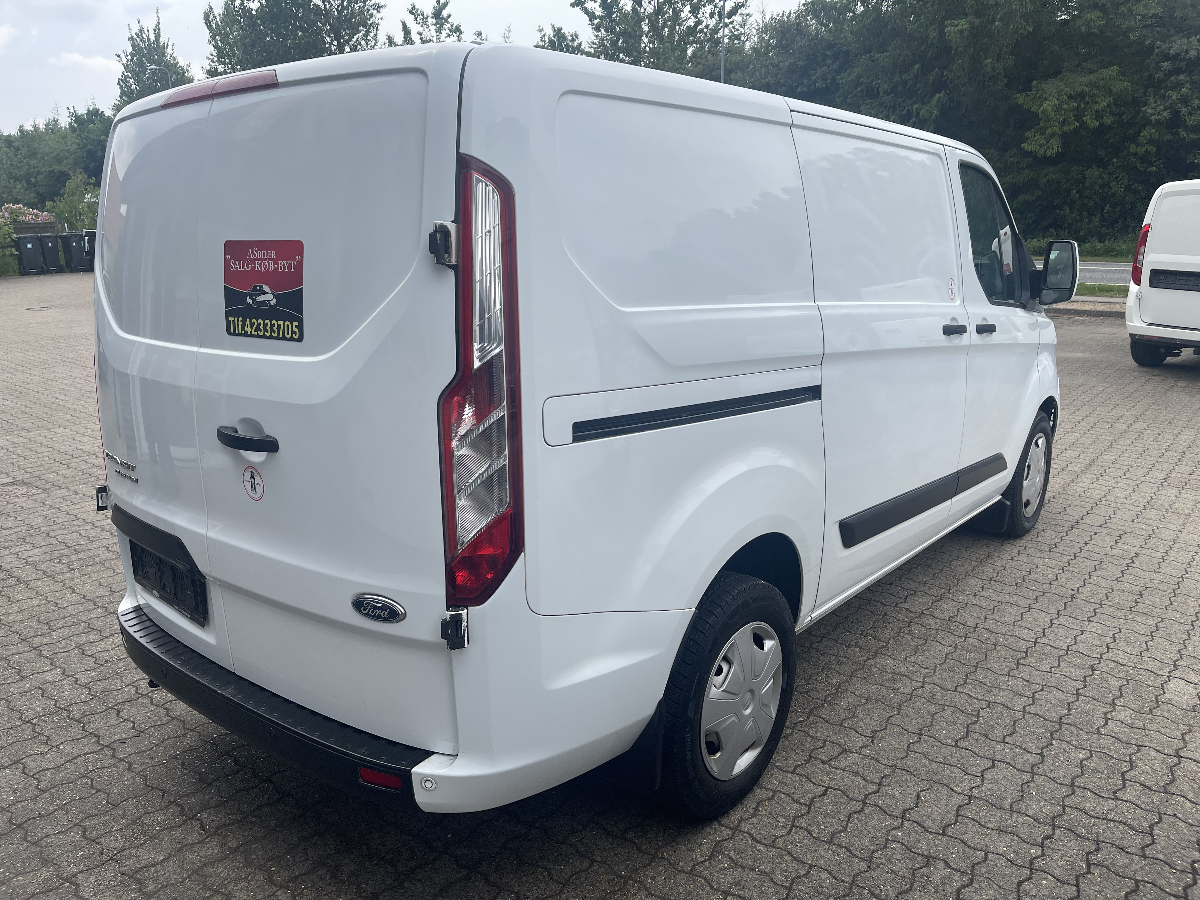 Hvid Ford Transit Custom Van fra 2019