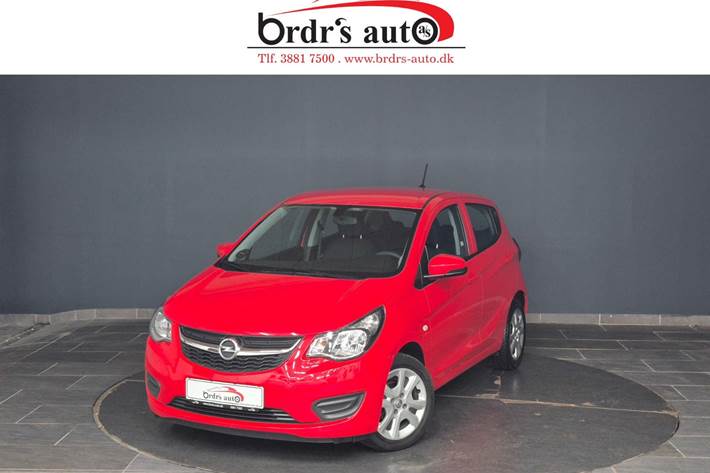 Rød Opel Karl fra 2016 set udefra