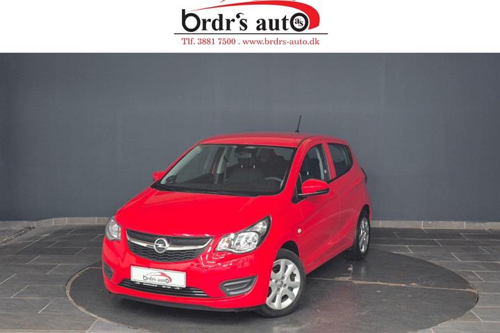 Rød Opel Karl fra 2016 set udefra
