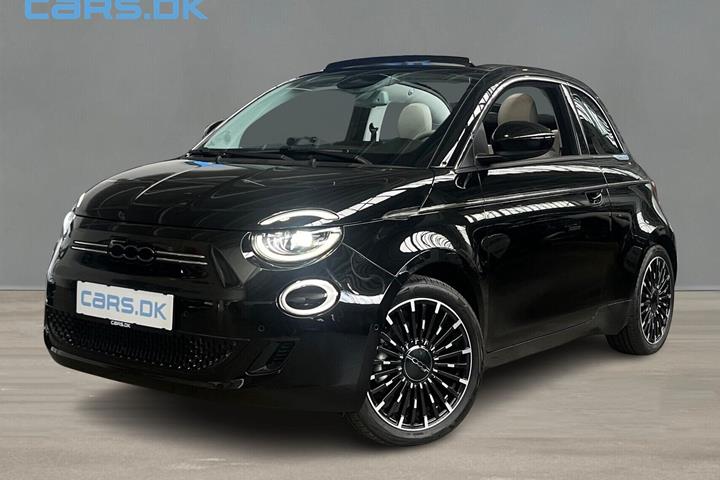 Sort Fiat 500e fra 2023 set udefra