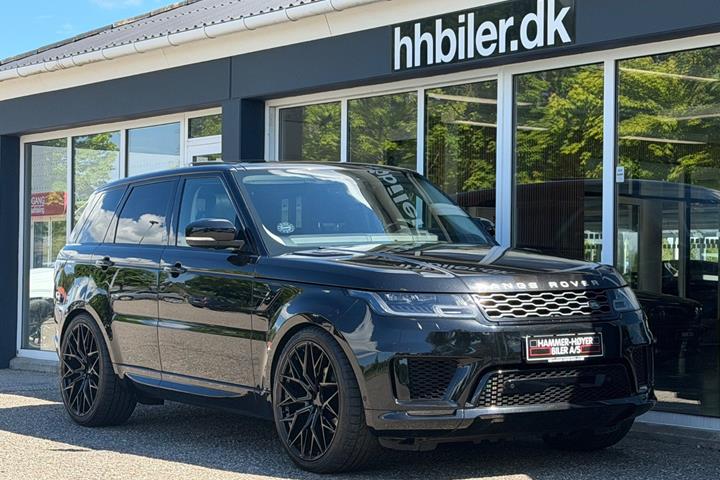 Sort Land Rover Range Rover sport fra 2018 set udefra