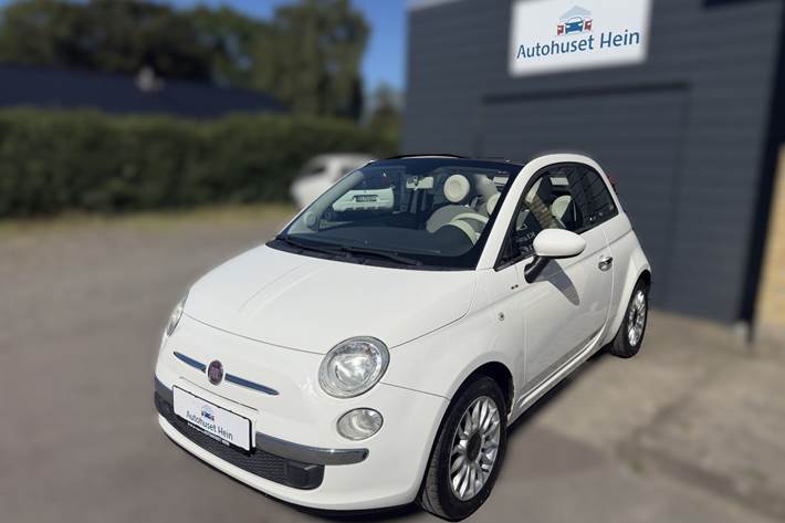 Hvid Fiat 500C fra 2010