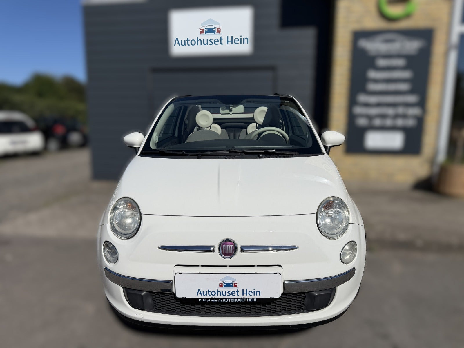 Hvid Fiat 500C fra 2010