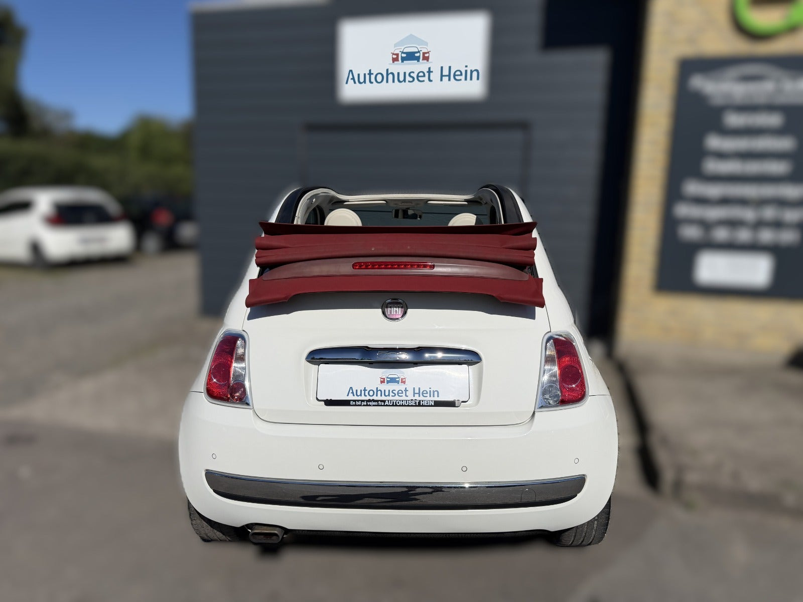 Hvid Fiat 500C fra 2010