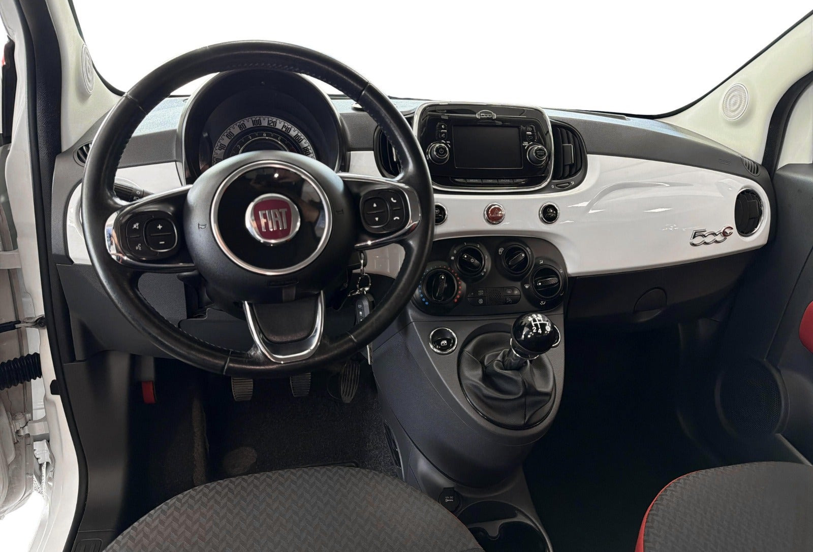 Hvid Fiat 500C fra 2016