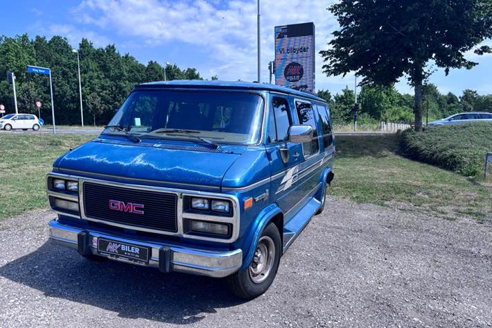 Blå GMC Vandura fra 1994