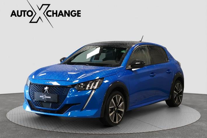 Blå Peugeot e-208 fra 2022