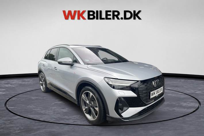 Sølv Audi Q4 e-tron fra 2025