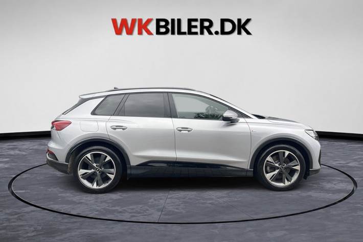 Sølv Audi Q4 e-tron fra 2025