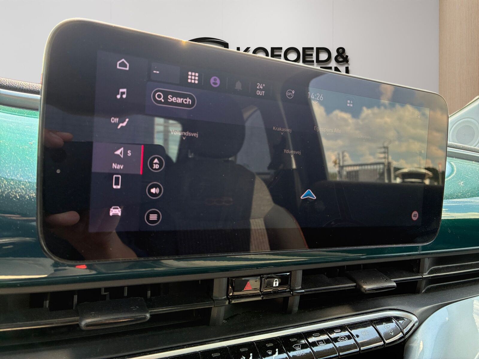 Blå Fiat 500e fra 2022