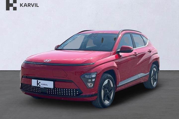 Rød Hyundai Kona fra 2025 set udefra