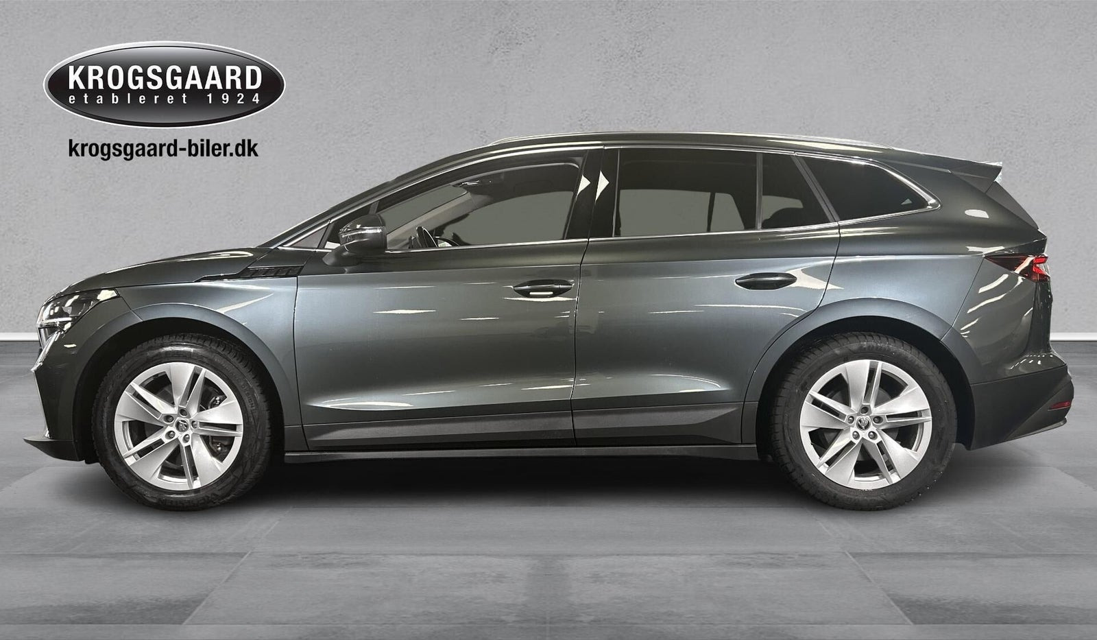 Grå Skoda Enyaq fra 2021