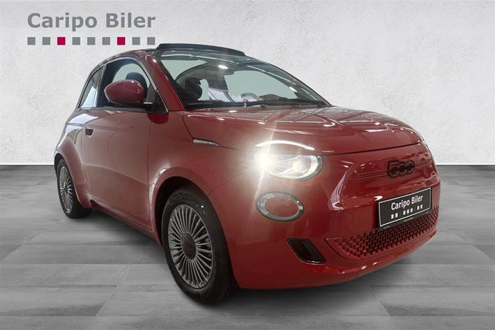 Rød Fiat 500e fra 2023