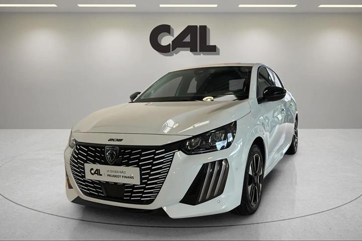 Hvid Peugeot 208 fra 2024 set udefra