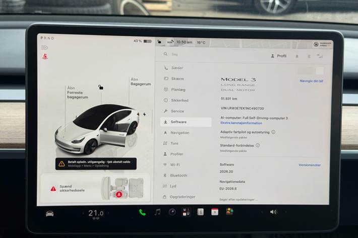 Hvid Tesla Model 3 fra 2022