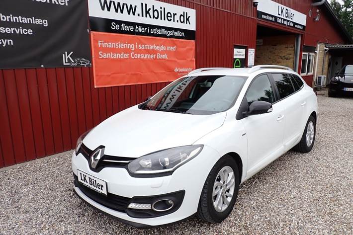 Hvid Renault Megane III fra 2014 set udefra