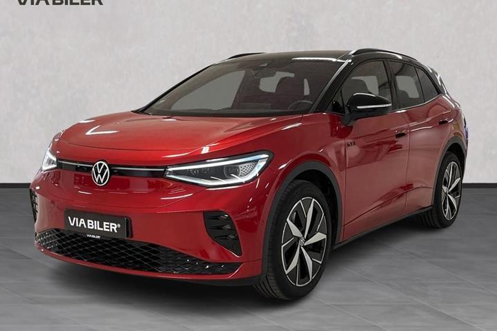 Rød VW ID.4 fra 2023 set udefra