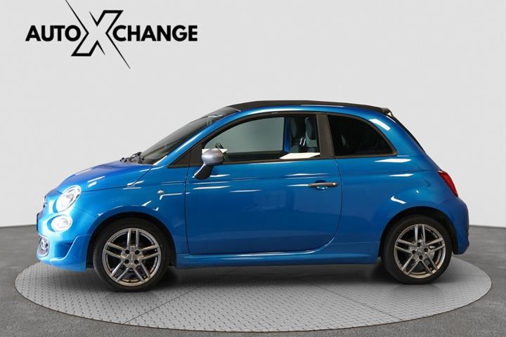 Blå Fiat 500C fra 2017