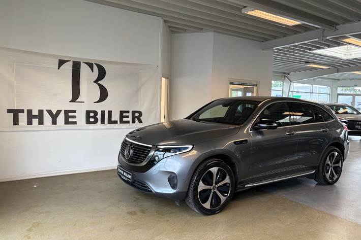 Grå Mercedes EQC400 fra 2020 set udefra