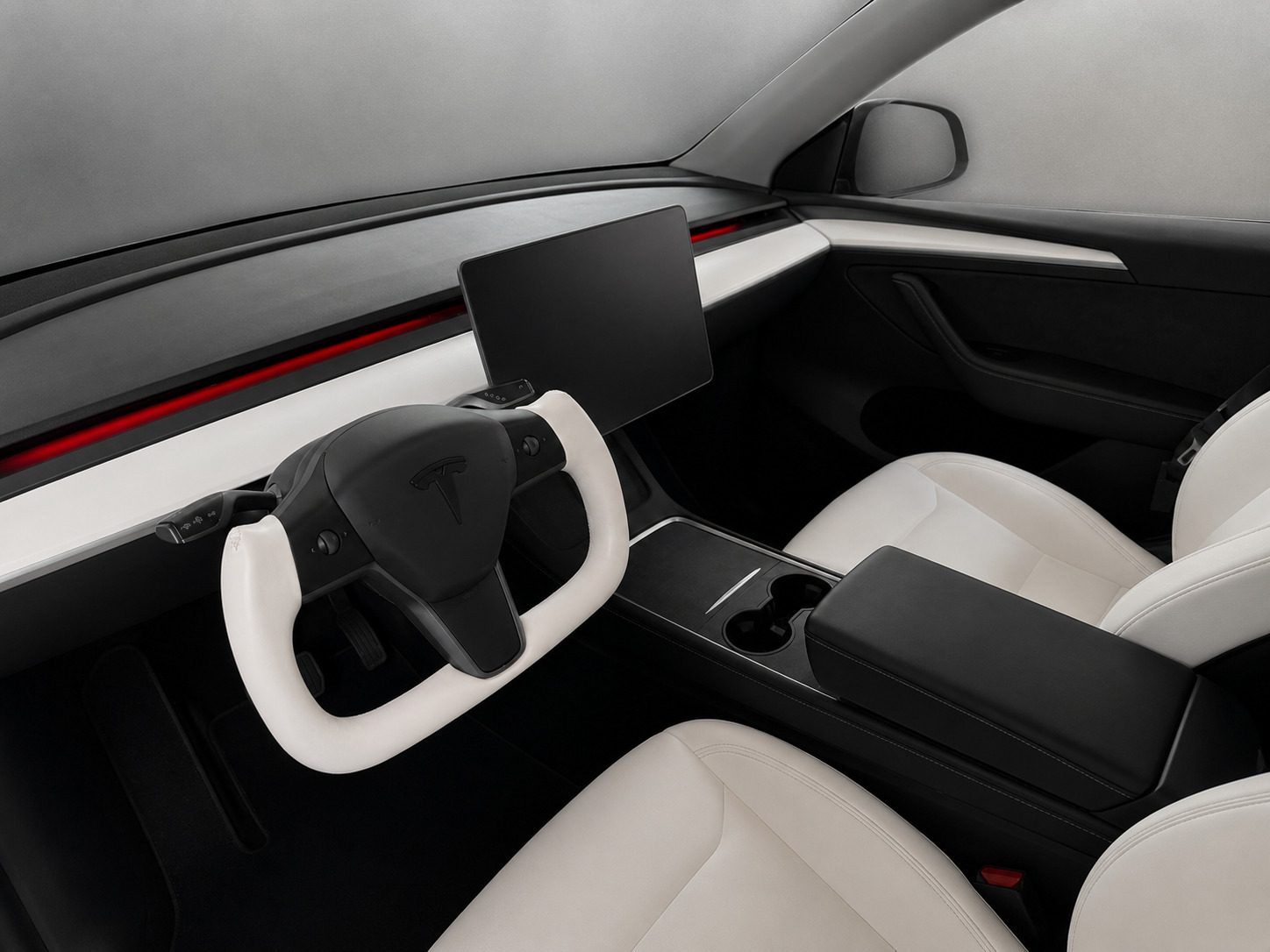 Hvid Tesla Model Y fra 2023
