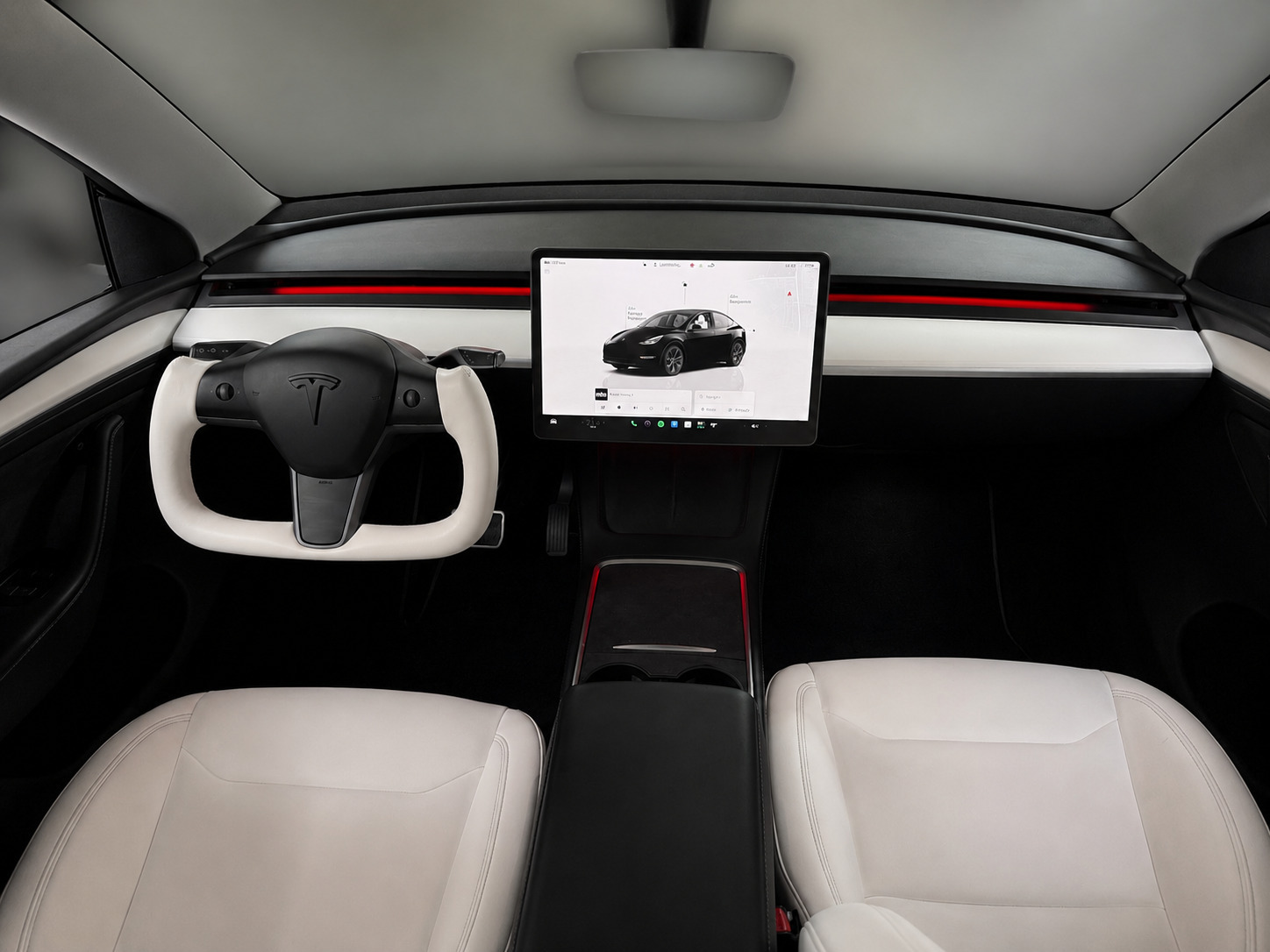 Hvid Tesla Model Y fra 2023