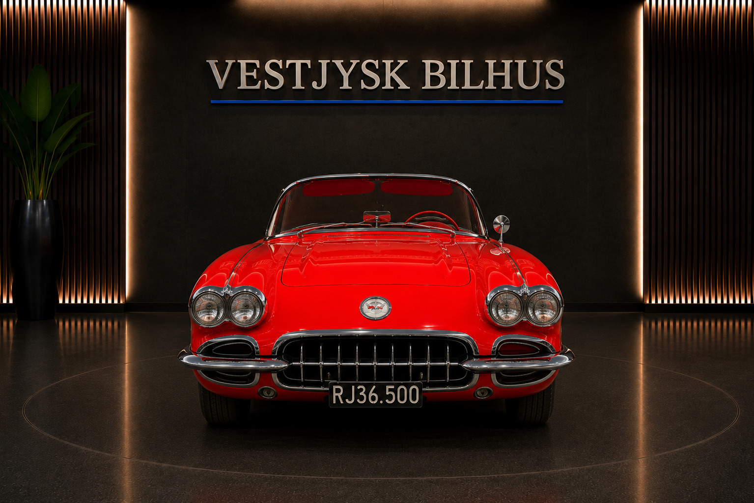 Rød Chevrolet Corvette fra 1960