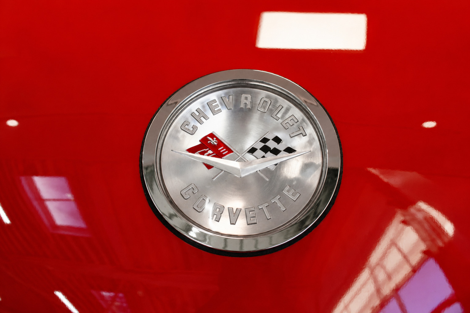 Rød Chevrolet Corvette fra 1960