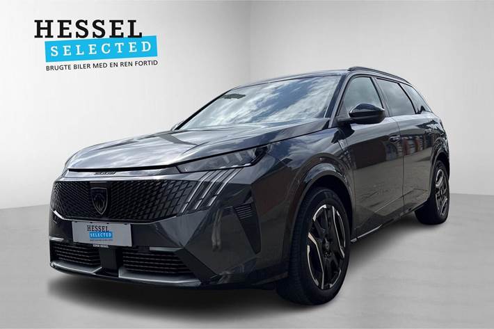Grå Peugeot e-5008 fra 2025 set udefra