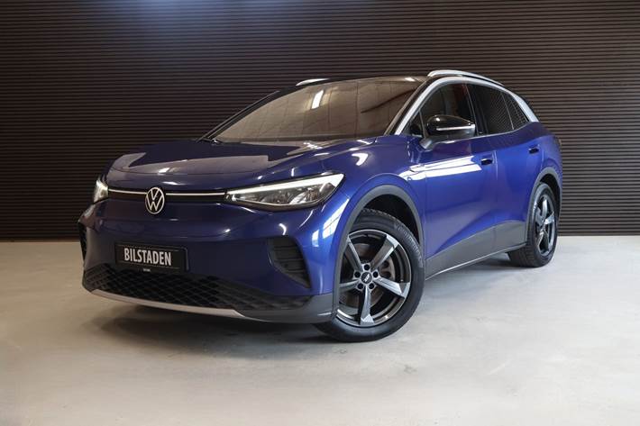 Blå VW ID.4 fra 2021 set udefra