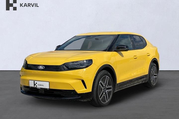 Gul Ford Capri fra 2025 set udefra
