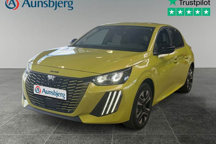 Grøn Peugeot e-208 fra 2026 set udefra