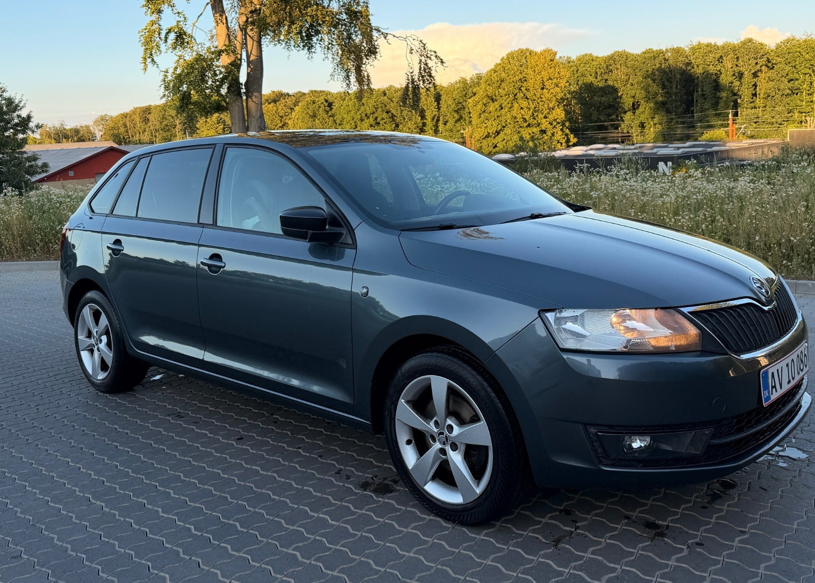 Grå Skoda Rapid fra 2015