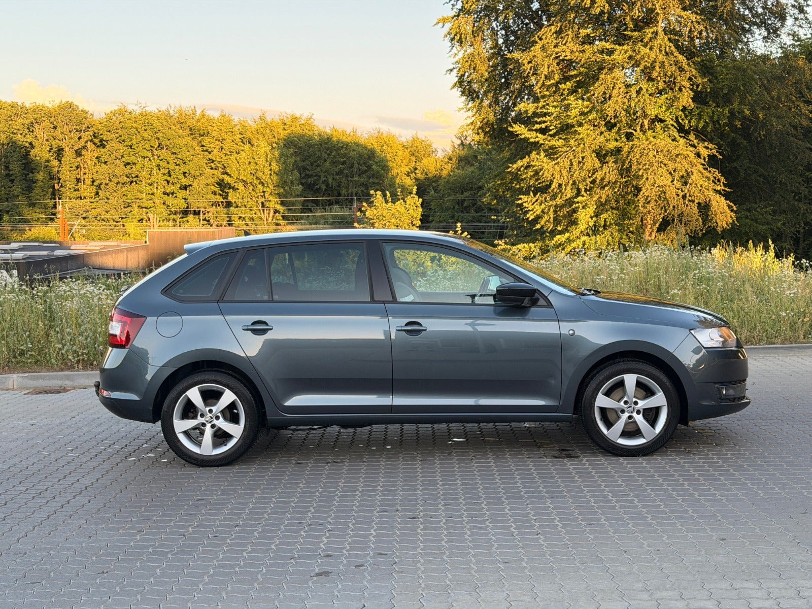 Grå Skoda Rapid fra 2015