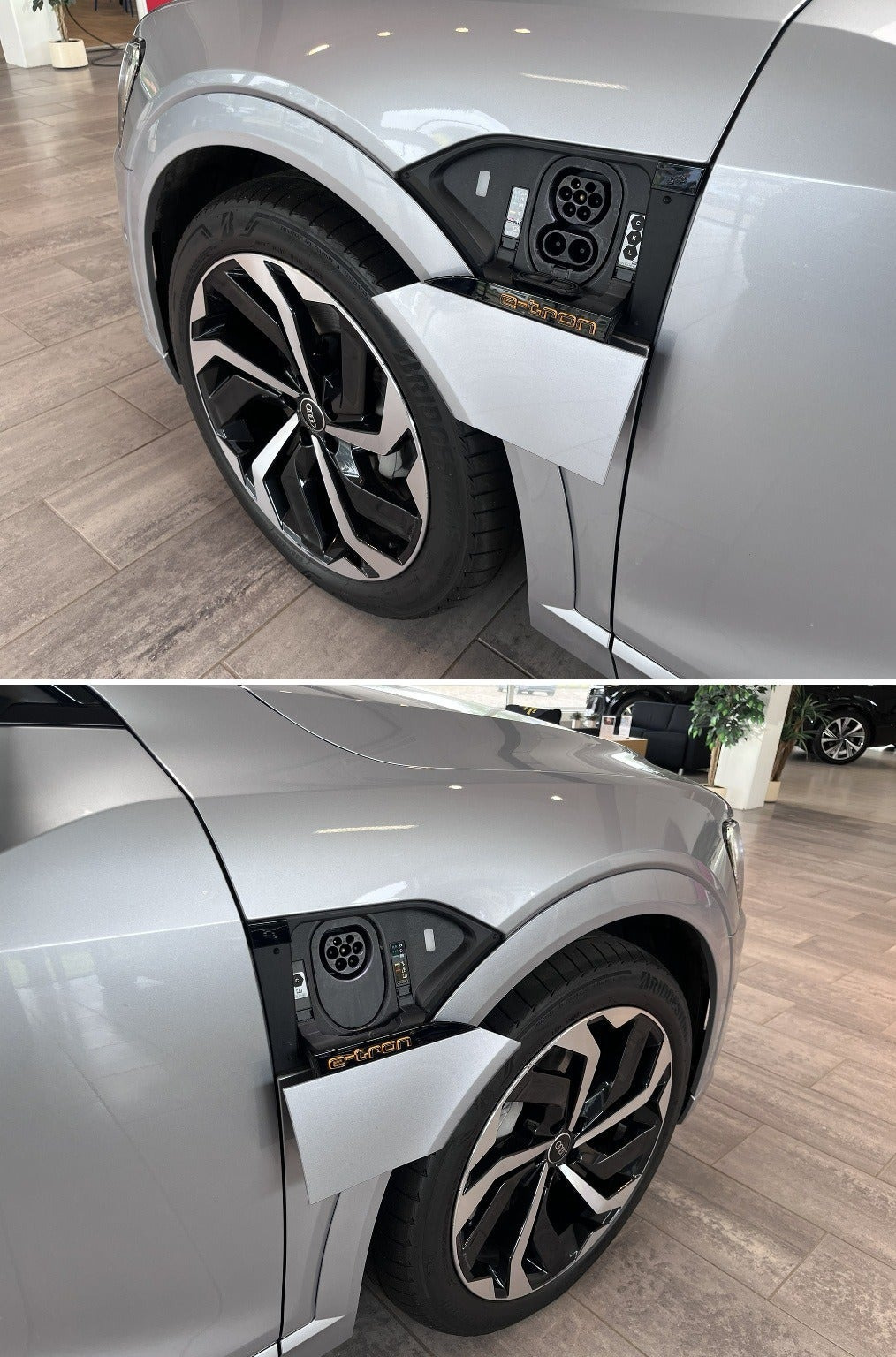 Sølv Audi e-tron fra 2023