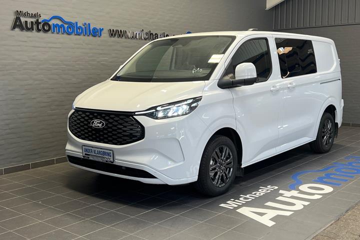 Hvid Ford E-Transit Custom 320 L1 fra 2026 set udefra