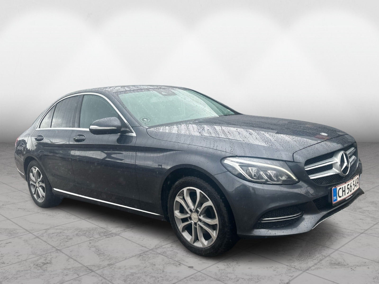 Blå Mercedes C220 fra 2014