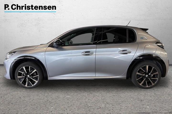 Grå Peugeot e-208 fra 2023