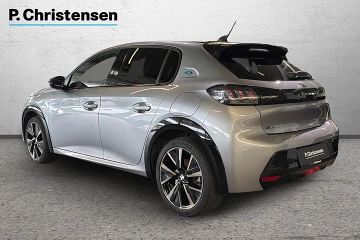 Grå Peugeot e-208 fra 2023